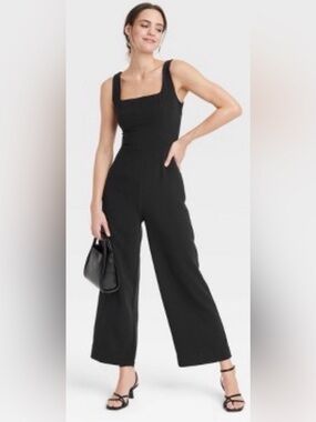 A NEW DAY BLACK SIDE ZIP JUMPSUIT SIZE XS